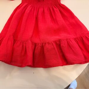 Boutique Dea Positano Italy Vibrant Red Ruffled Skirt